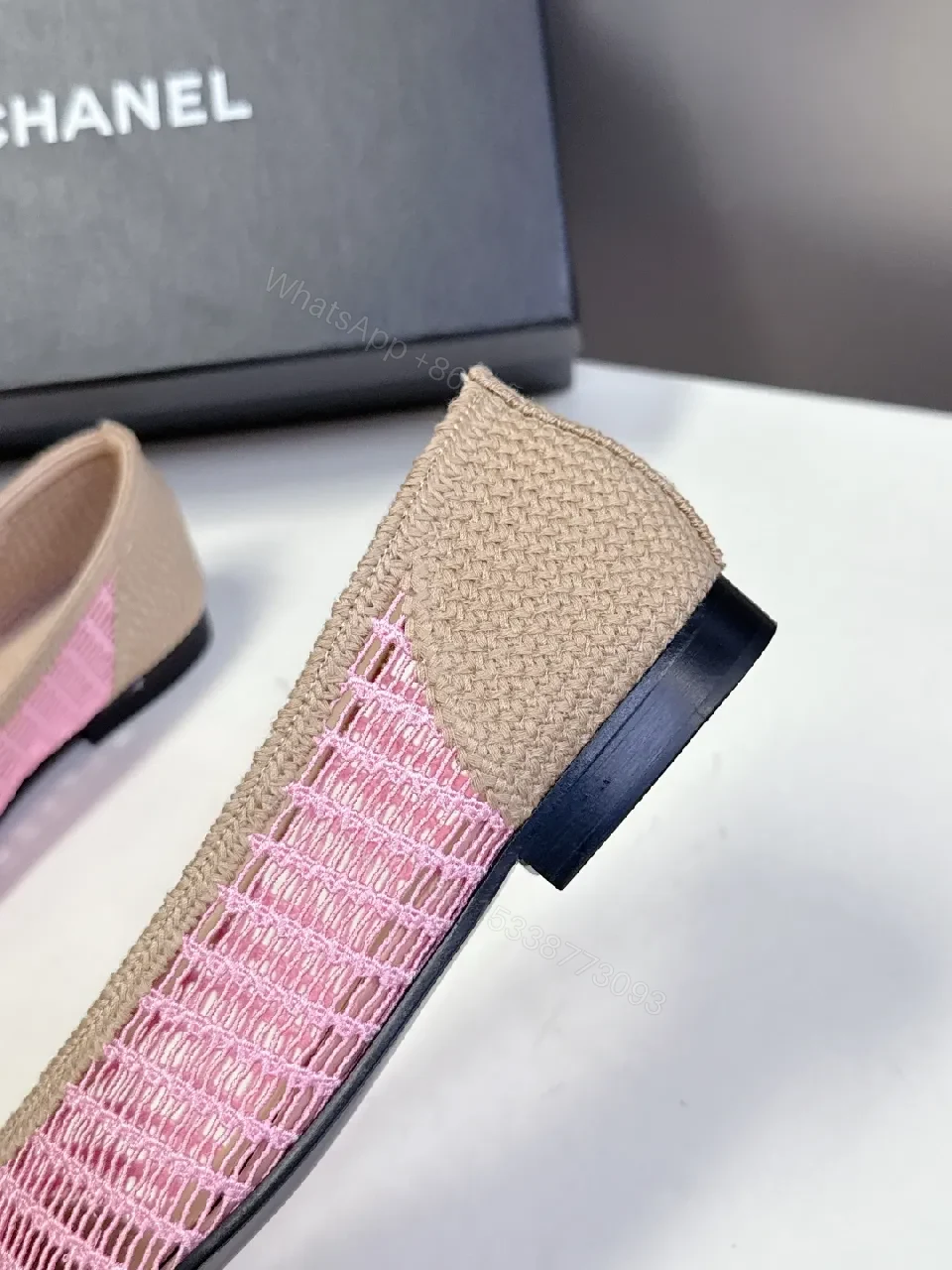 View 6 of Pastel Knit Espadrille Flats with Subtle Logo