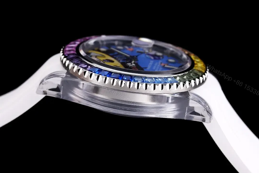 View 5 of Premium Rolex Submariner Labubu Rainbow replica 40MM White Rubber Strap Edition RG-SUB-LABUBU-RAINBOW-WHITE-RUBBER-40