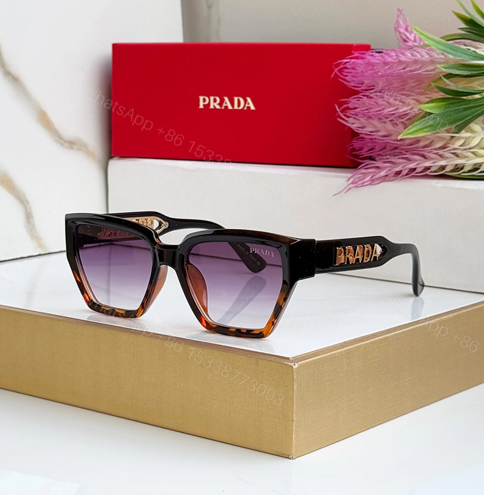 View 3 of Prada Square Shades White-Black