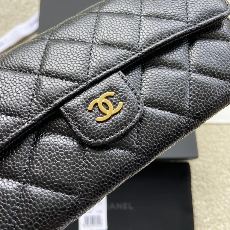 View 2 of Chanel-Inspired Quilted Wallet in Black Leather, Luxe Everyday