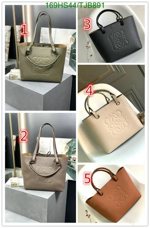 View 2 of Loewe Small Anagram Tote in Brown Classic Cowhide 011830