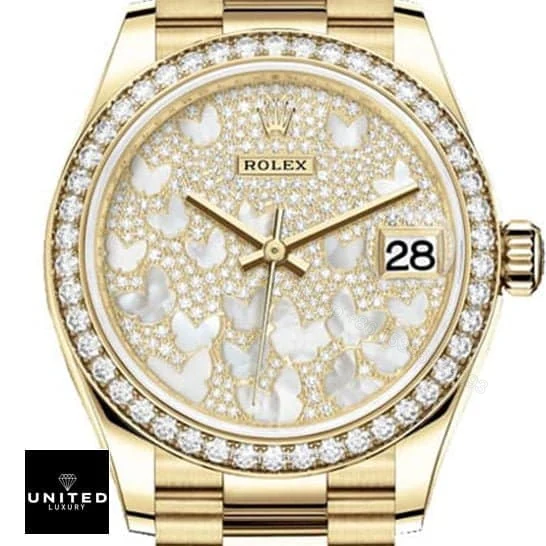View 3 of Rolex Datejust 278288RBR Diamond Mother Pearl Butterfly Dial Replica