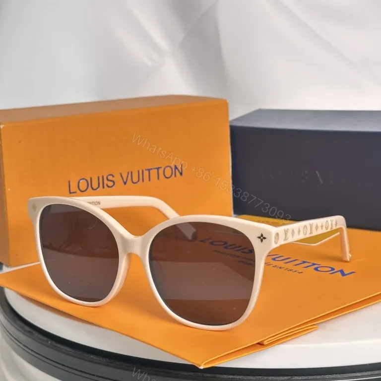 View 3 of Louis Vuitton Premium Sunglasses - Black Acetate, Polarized UV400, Spring Hinges