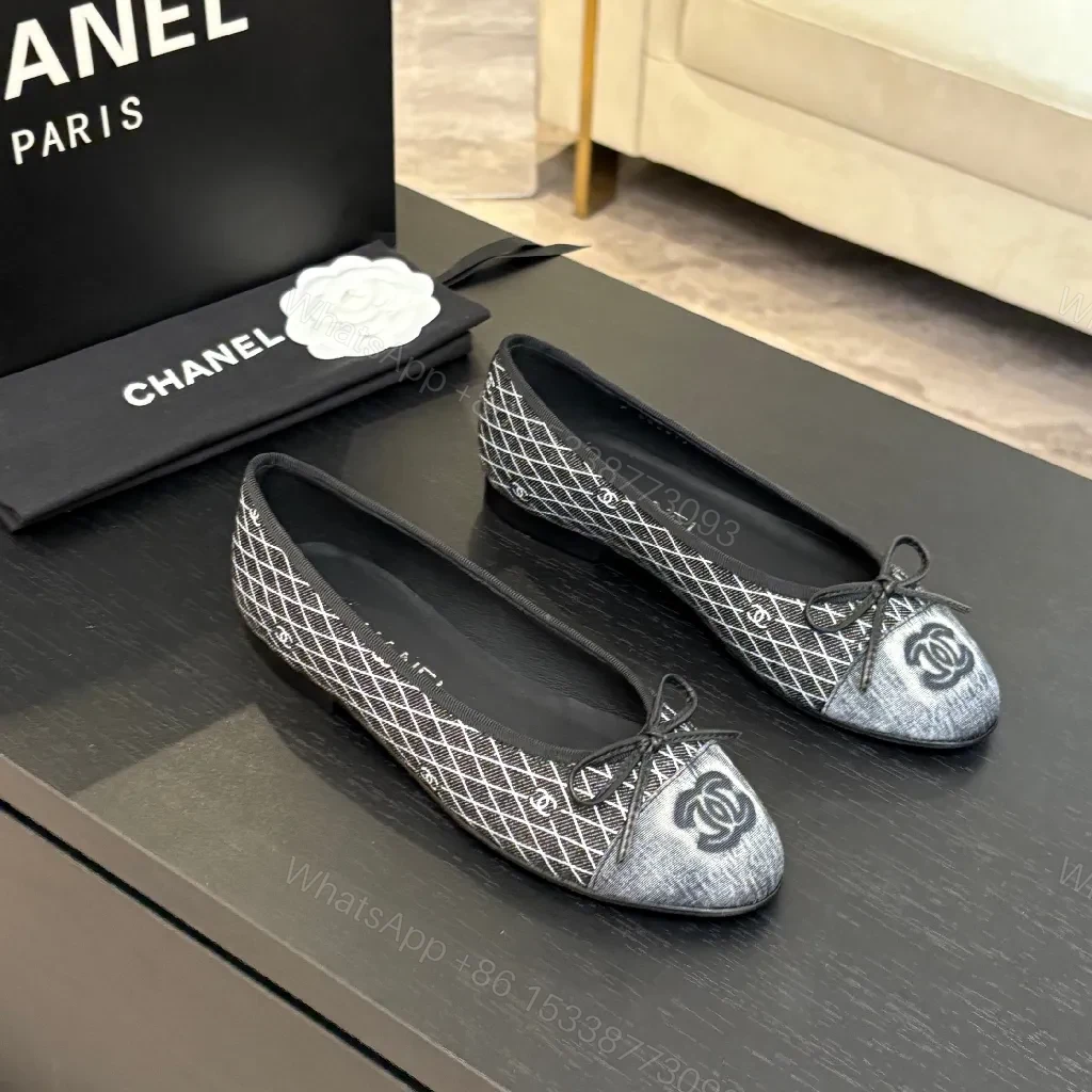 View 7 of Textured Chic Flats - Logo Detailing, Everyday Luxury Shoes
