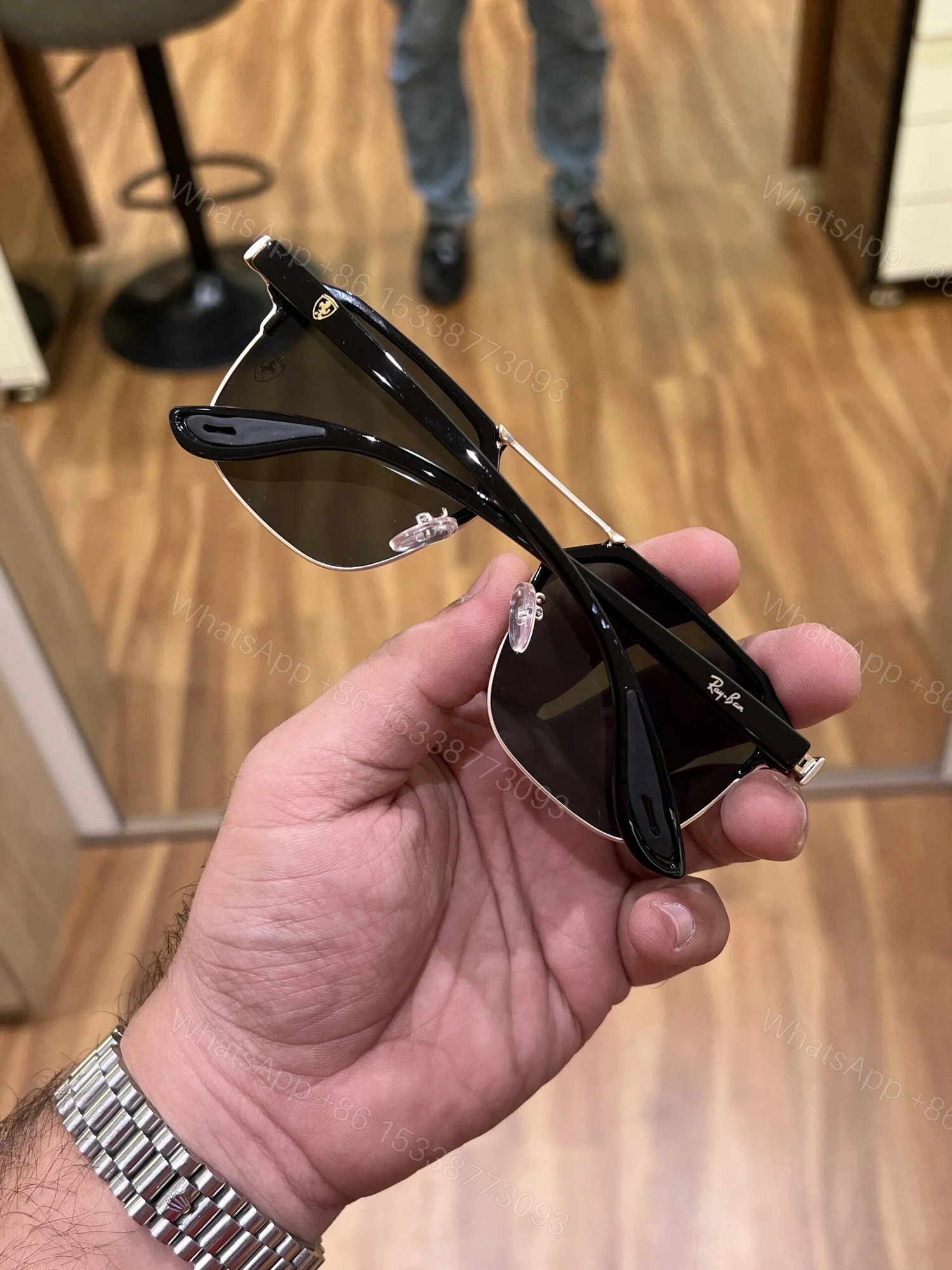 View 2 of First Copy RayBan 04 Gold Green Premium Sunglasses UV Protected Luxury Eyewear