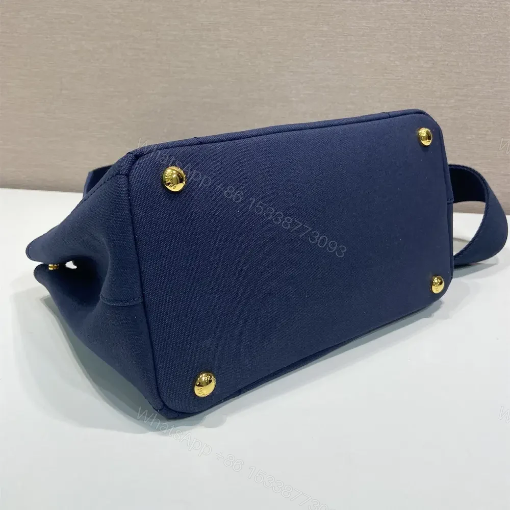 View 6 of 高仿Prada*1BG464刺繡徽標Tote包深藍小號免檢版