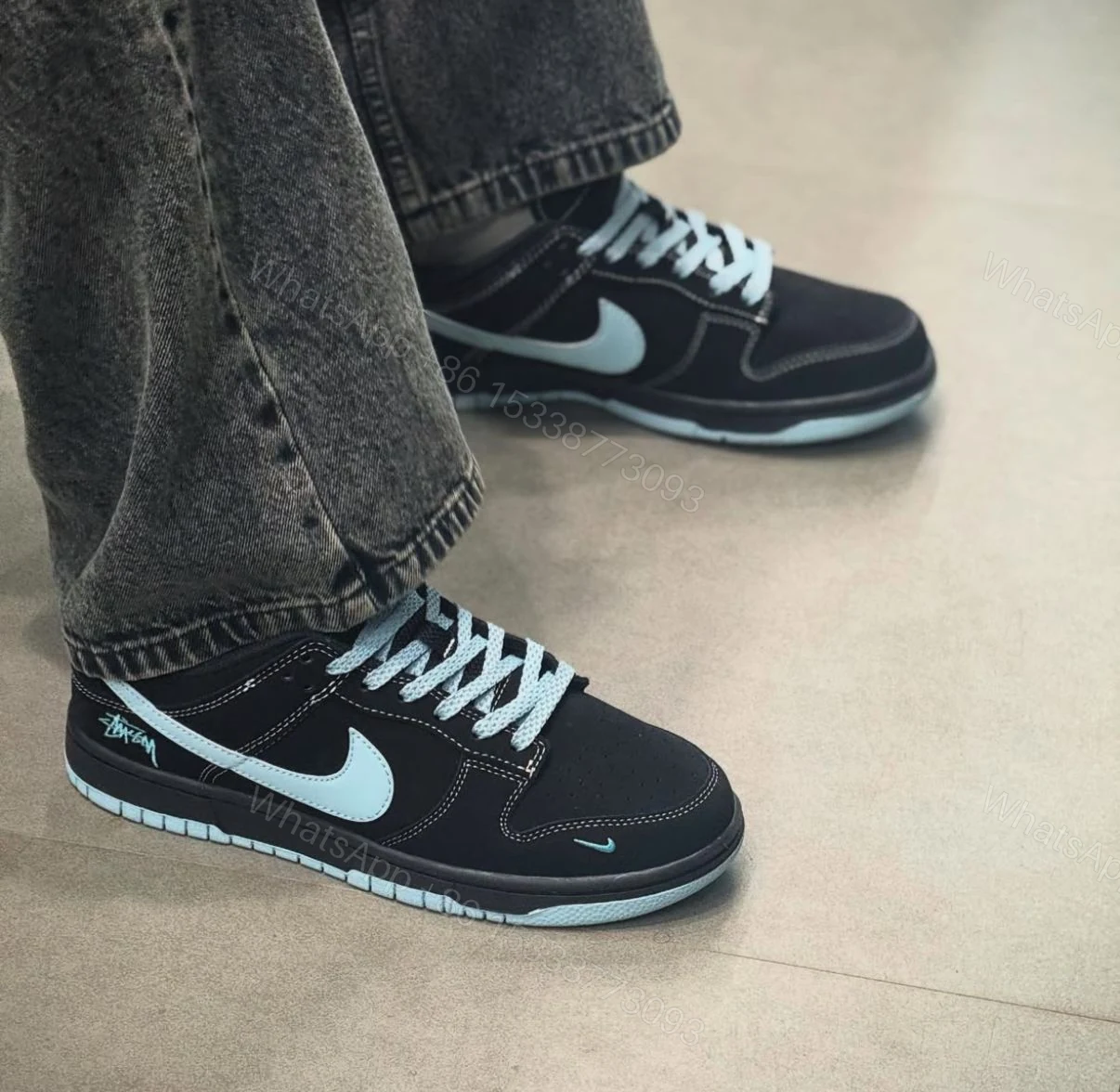 View 2 of FIRST COPY NIKE SB DUNK STUSSY BLACK WHITE 2025
