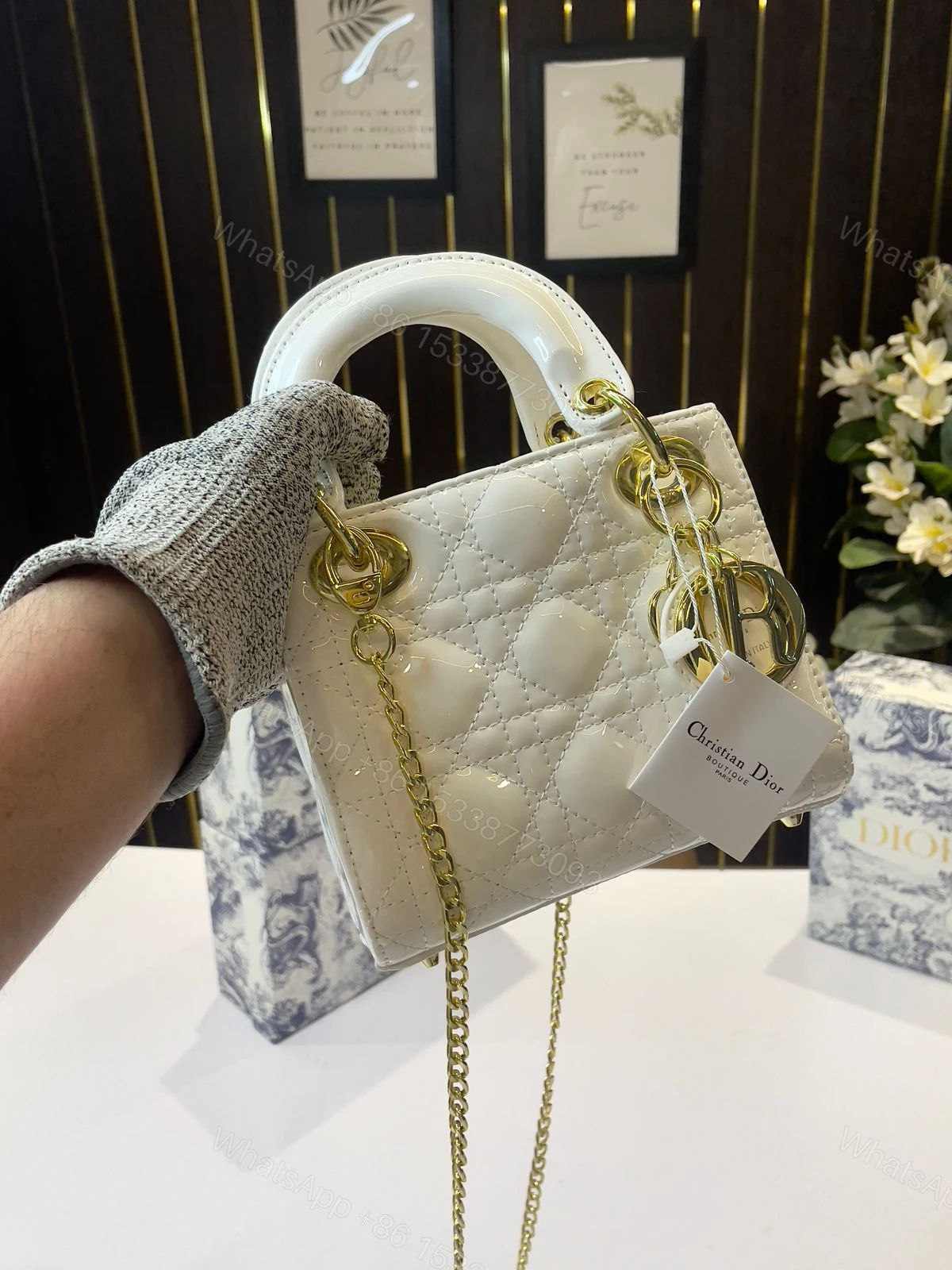 View 3 of First Copy Lady Dior Signature Small Bag