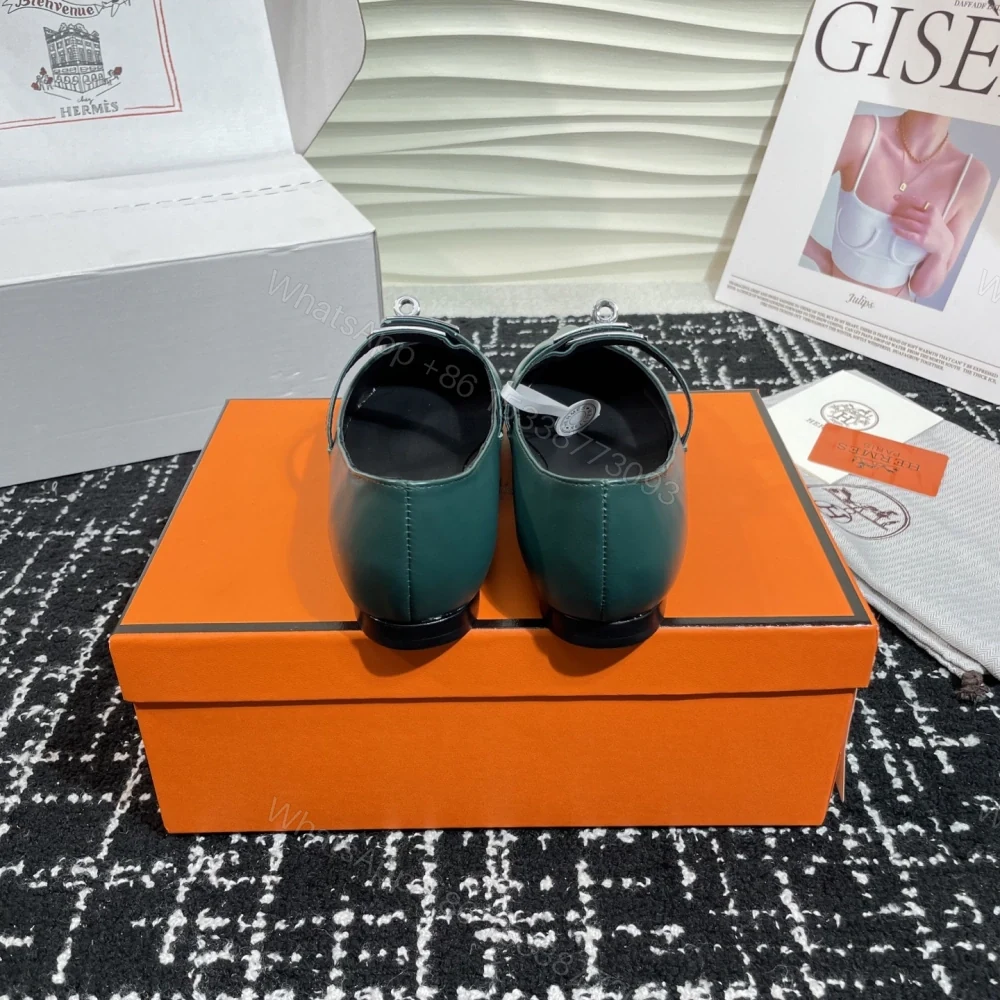 View 8 of 高仿Hermes*Kelly系列H251002Z05小牛皮休閒單鞋祖母綠免檢版