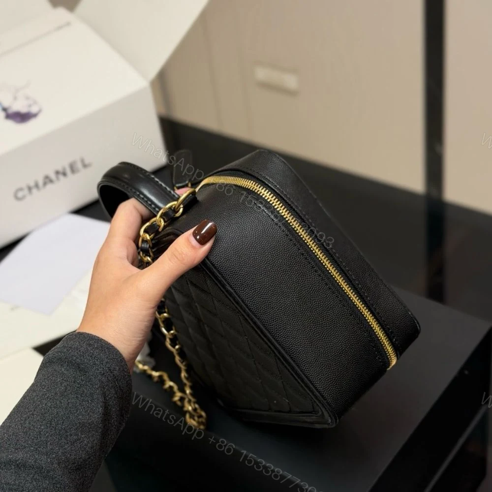 View 5 of Chanel CC Filigree Medium Vanity Case Black 21Cm