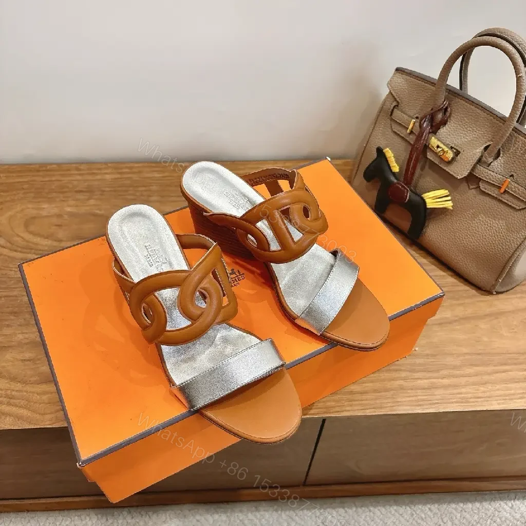 View 4 of Two-Tone Leather Sandals with Signature Straps and Comfort