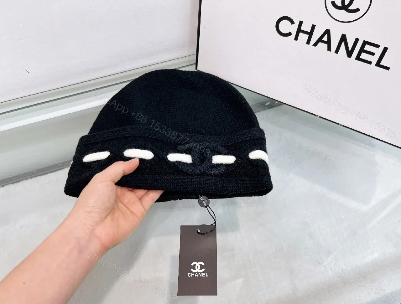 View 10 of Textured Knit Beanie: Luxe Strap Detail, Everyday Chic, Beanie