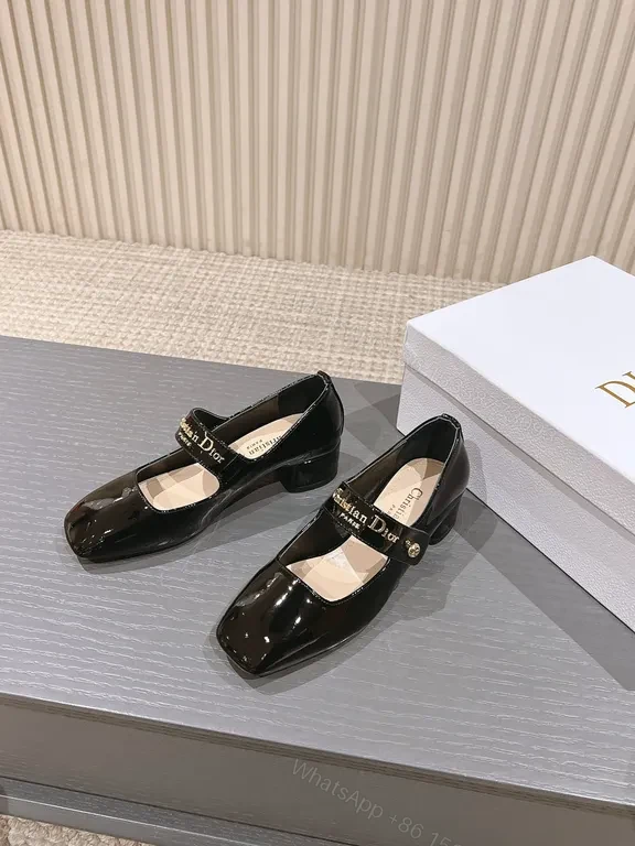 View 2 of Chic Patent Mary Jane Flats with Dior Strap - All-Day Luxury