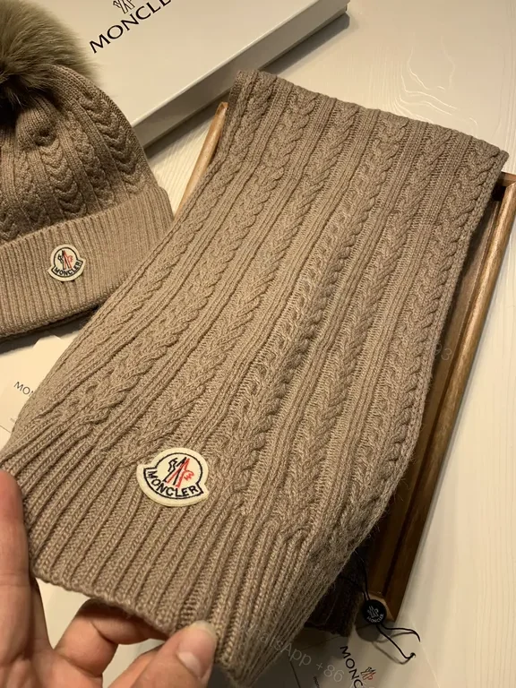 View 7 of Cozy Cable Knit Hat & Scarf Set â€” Luxury Warmth, Taupe/Greige