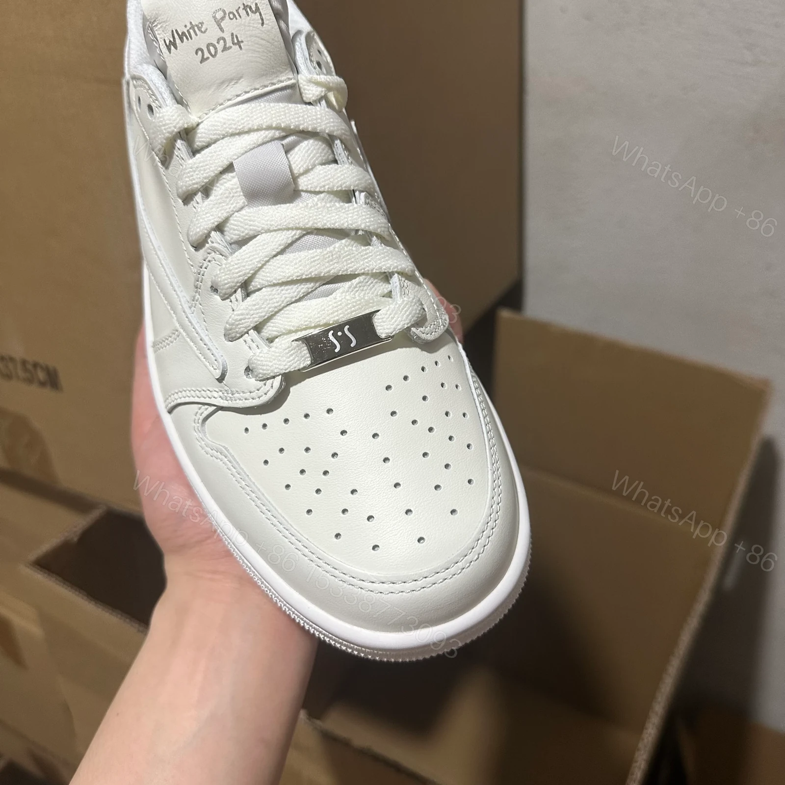 View 4 of Jordan 1 Retro Low OG SP Travis Scott Michael Rubin White Party (Friends and Family)