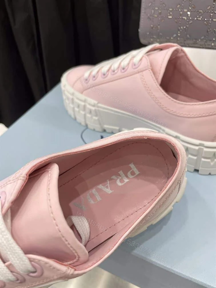 View 9 of PRADA DOUBLE WHEEL RE-NYLON GABARDINE SNEAKERS PINK – PRD084