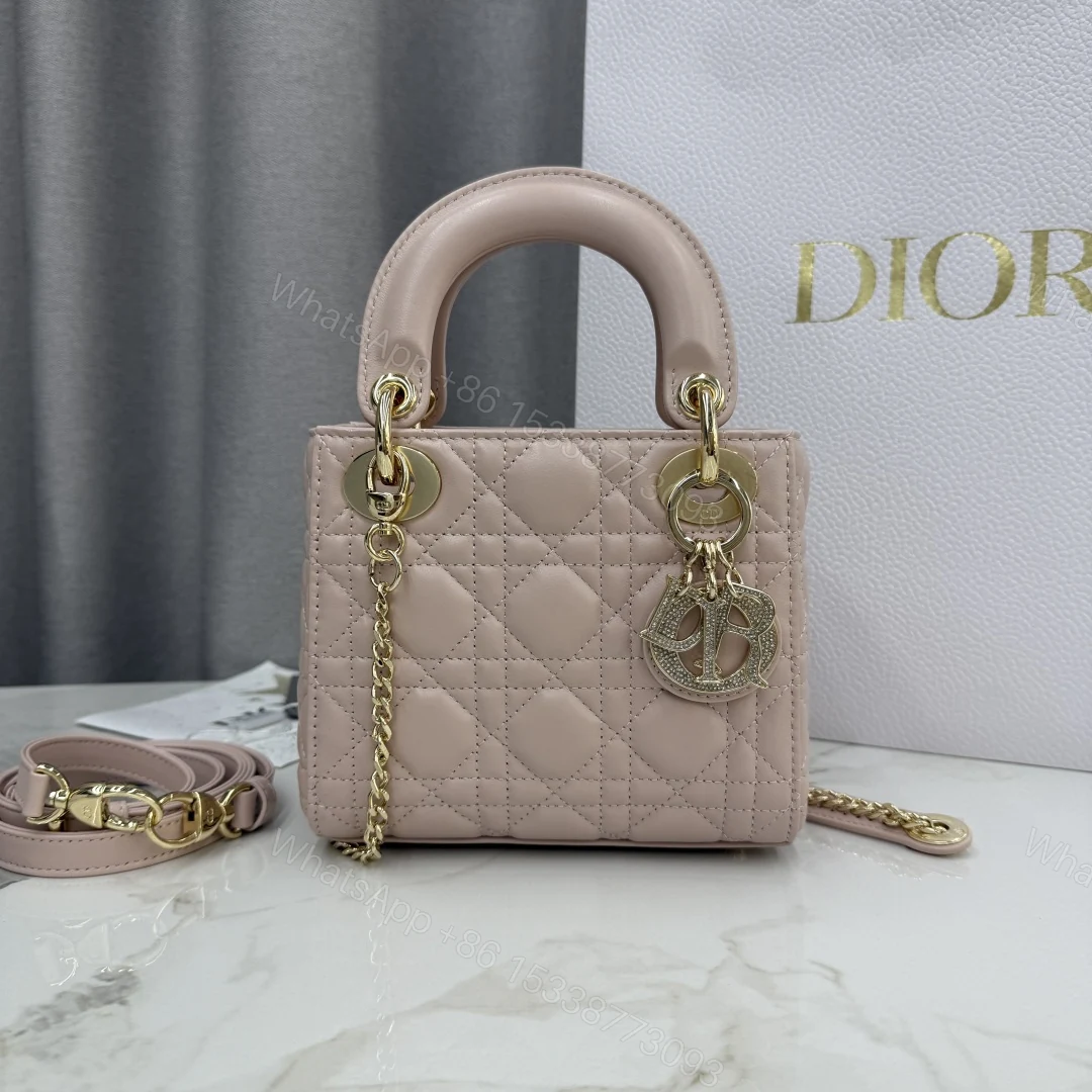 Dior高仿裸粉戴妃包 女款柔美迷你小包人氣色系 — view 1