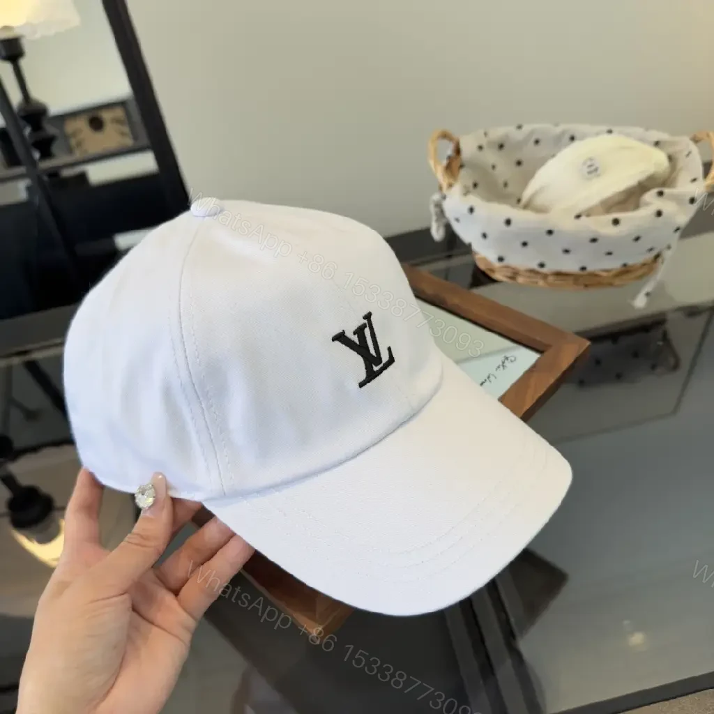 View 2 of White Cotton Cap • Minimal Monogram • Luxe Casual Baseball Cap