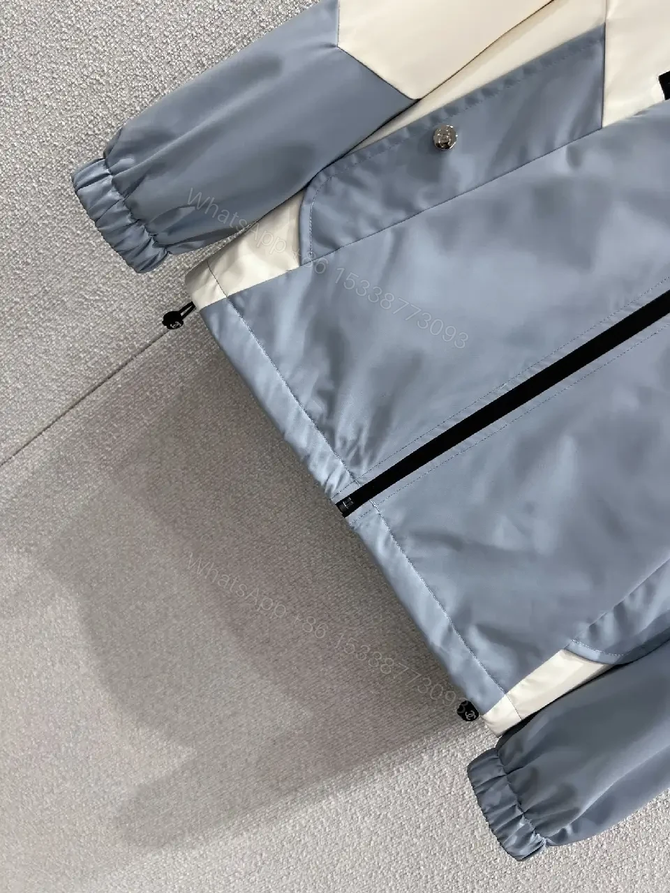 View 4 of Color-Block Windbreaker with Subtle Luxe Details