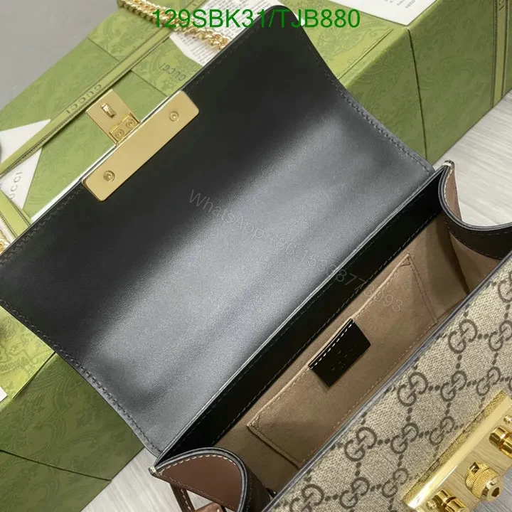 View 10 of Gucci Padlock Small Shoulder Bag Beige/Ebony made of GG Supreme Canvas OP487
