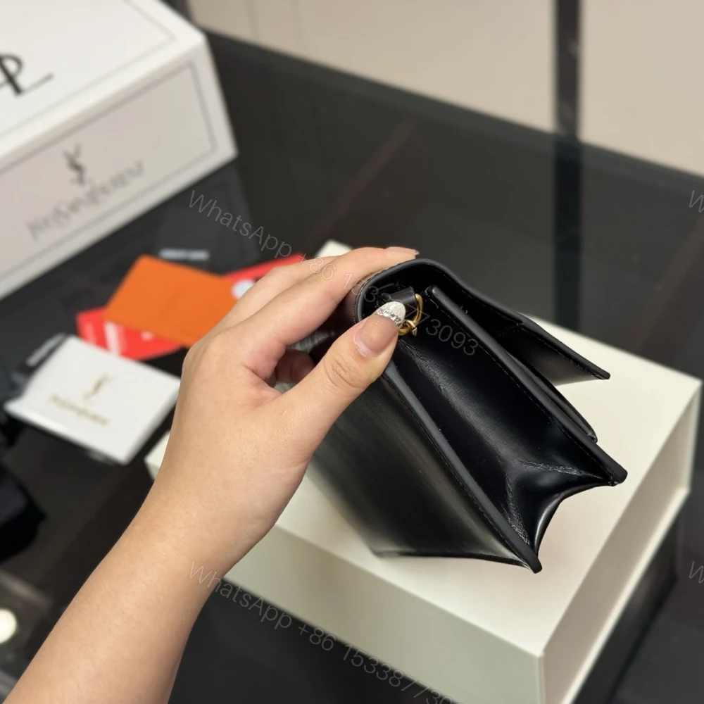 View 5 of Saint Laurent Sunset Clutch Black 22Cm