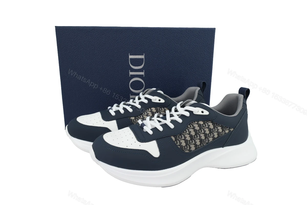 View 5 of Dior B25 Runner Navy Blue Oblique Jacquard 3SN299ZIR_H561