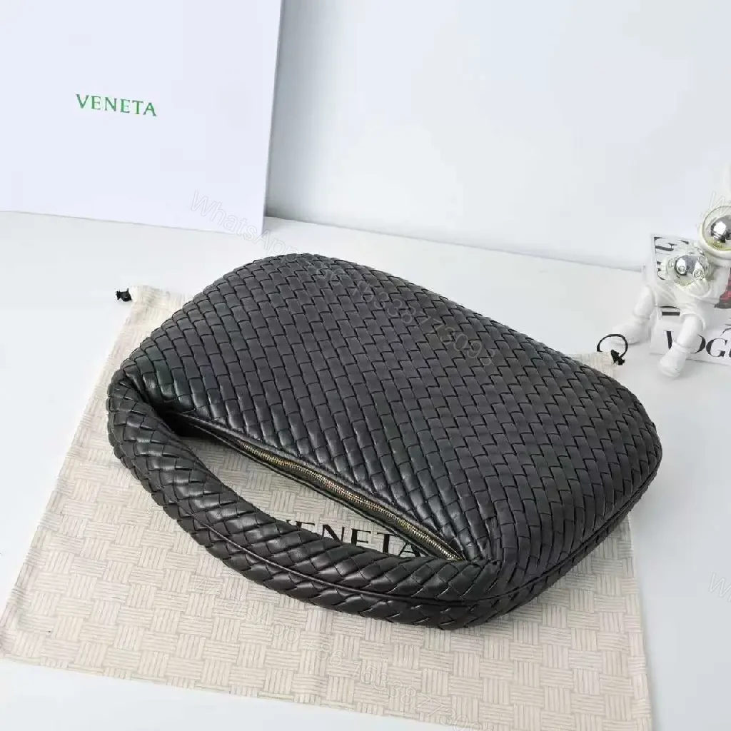 View 9 of Basketweave Handbag in Black – Premium Vegan Leather, Curved Handle, Compact Luxury Bag