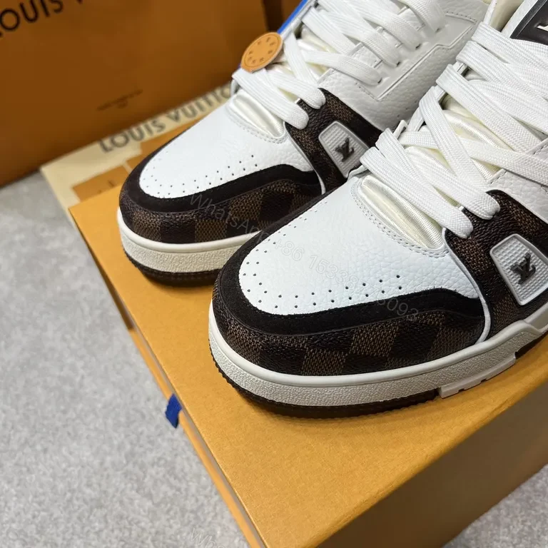 View 9 of Chic Luxury Sneakers: Bold Stitching & LV-Inspired Details