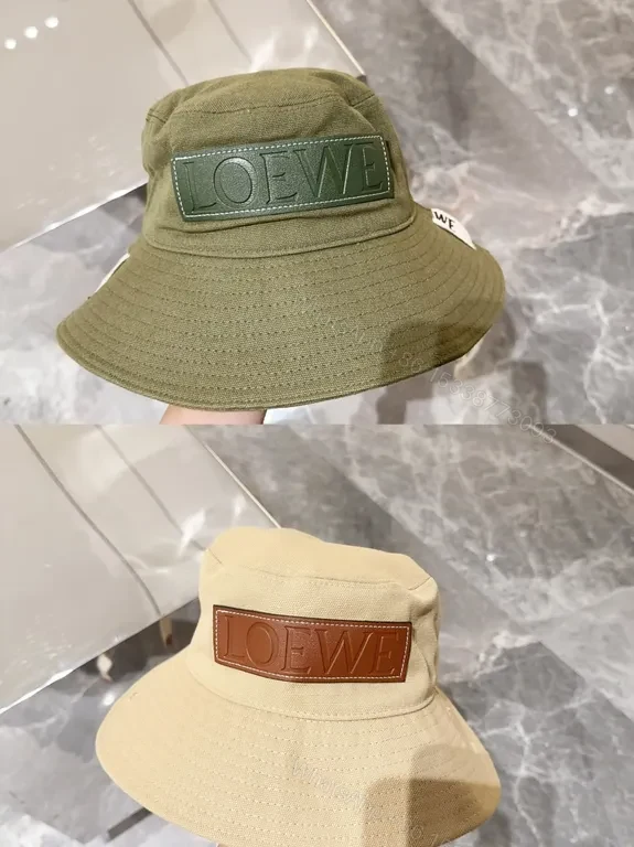 View 6 of Olive Canvas Bucket Hat: Subtle Luxury, LOEWE Patch