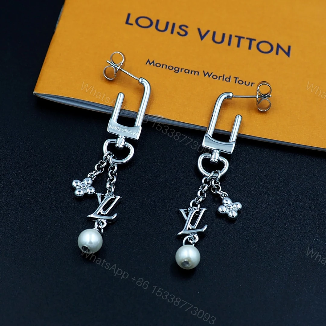 View 2 of LOUIS VUITTON LV ICONIC HOOK EARRINGS SILVER M02674