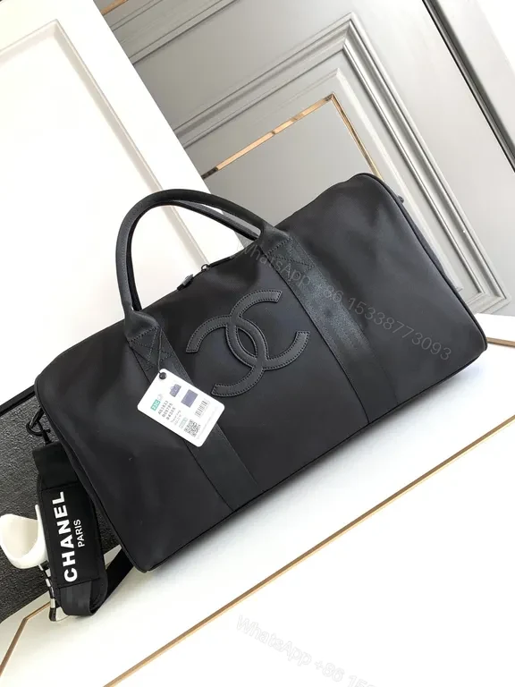 Lux Black Weekend Duffle: Chanel-Inspired Signature Detail, Carry-On — view 1