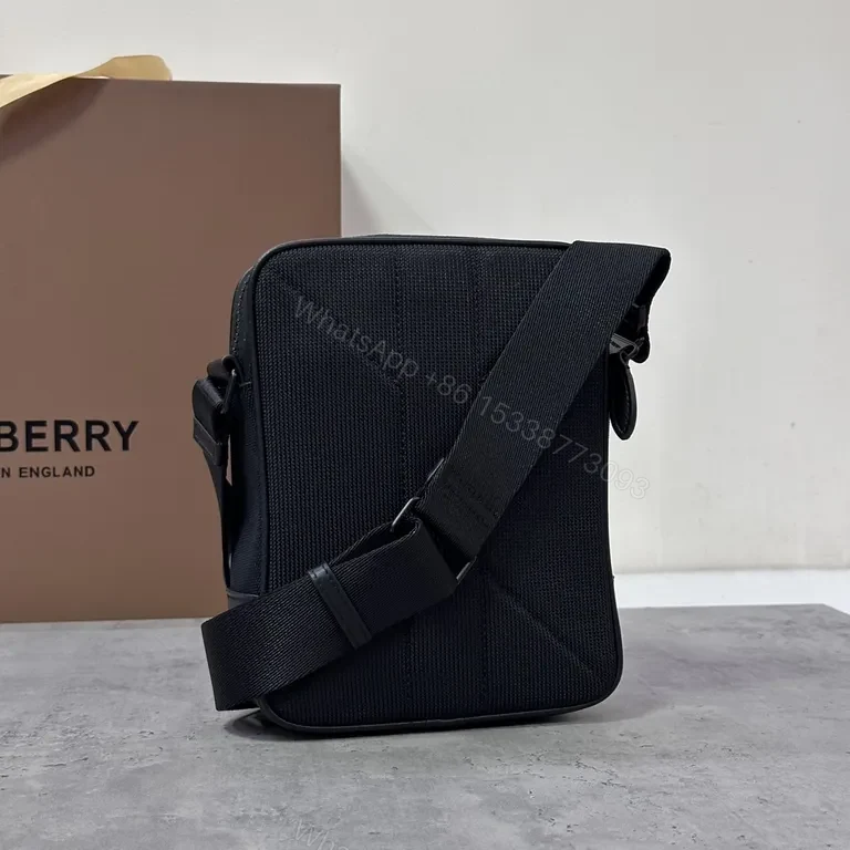 View 6 of Burberry Compact Crossbody: Plaid, Leather Trim, Durable, Everyday Carriage Bag