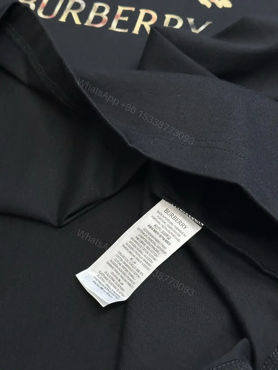 View 3 of Black Heavyweight Cotton Graphic Tee, Relaxed Fit, Bold Crest