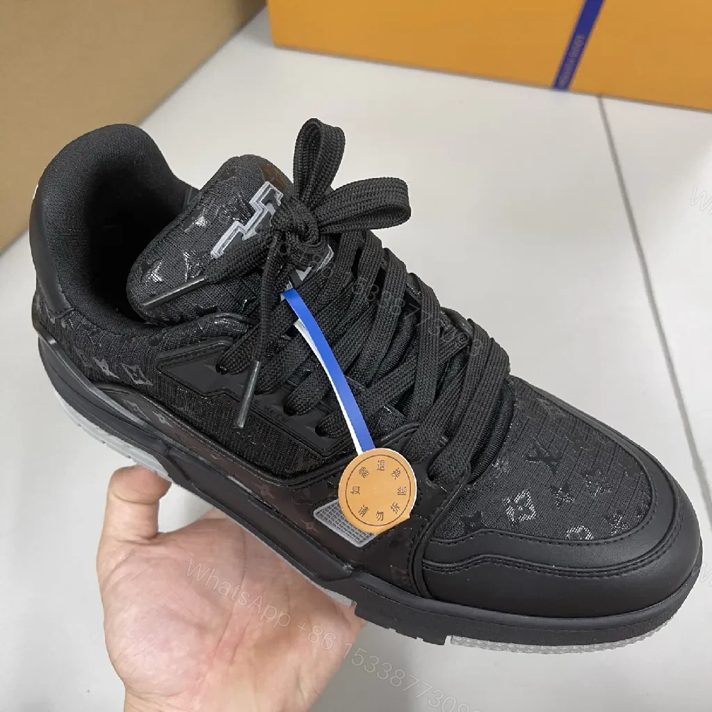 View 5 of Patterned Black Sneakers with Subtle Designer-Inspired Details