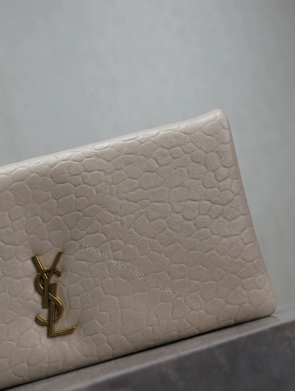 View 9 of Croc-Texture Clutch with Gold Emblem — Luxe Everyday Carry