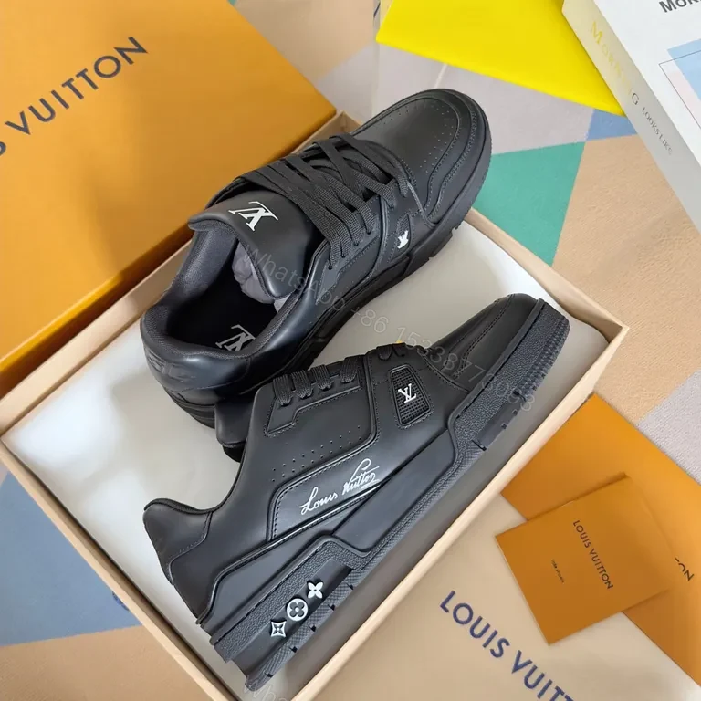 View 6 of Premium LV Detail High-Top Sneakers: Luxe Craftsmanship