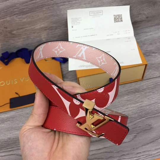 View 7 of LOUIS VUITTON WOMEN’S ICONIC 30MM REVERSIBLE BELT RED – B145