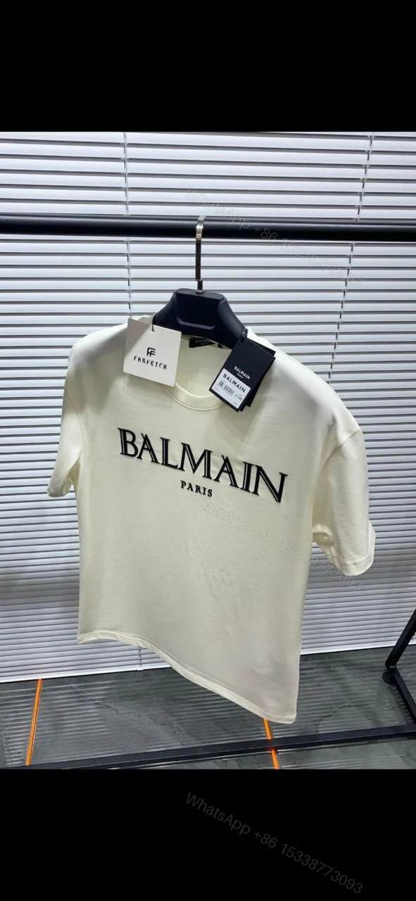 View 3 of FIRST COPY BALMAIN DESIGNER ROUND NECK SUMMER T-SHIRT