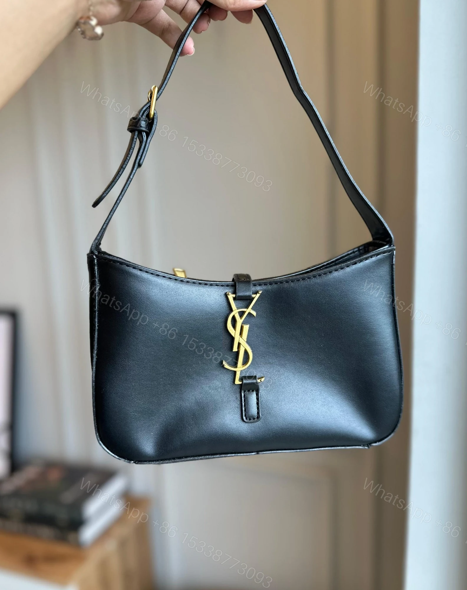 View 10 of FIRST COPY SAINT LAURENT SHOULDER BAG - CROCODILE-EMBOSSED LEATHER AND CLEAN LEATHER