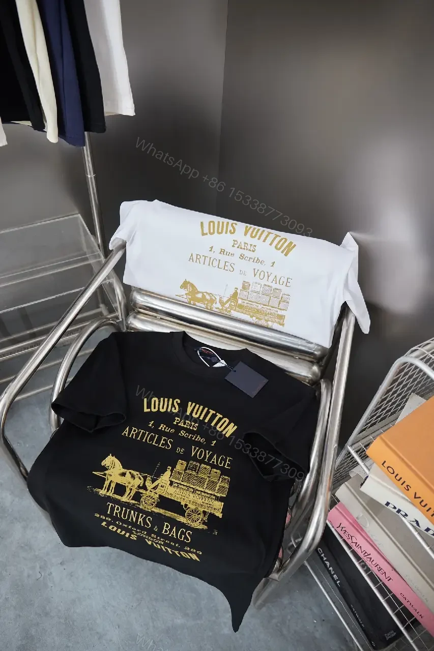 View 6 of Graphic Luxury Tee Bold Gold Print Casual Top