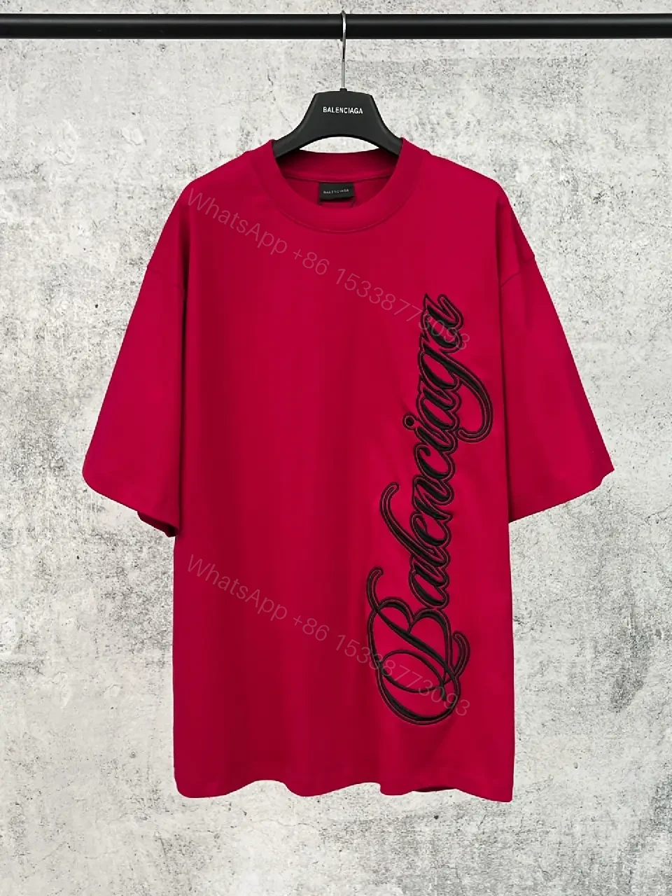 View 7 of Magenta Cotton Oversized Graphic Tee with Designer Edge