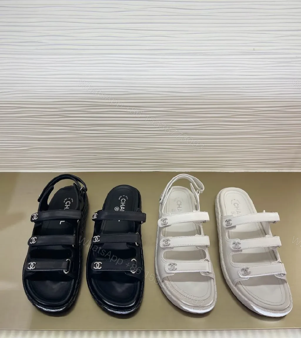 View 9 of Black Leather Slingback Sandal with Logo Straps - All-Day Comfort