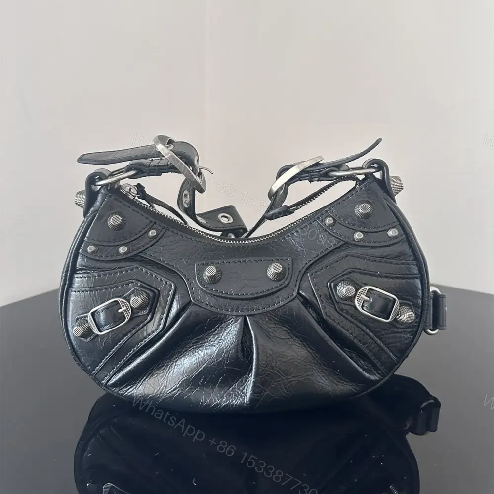 View 5 of 高仿Balenciaga*LeCagole朋克單肩包黑色XS