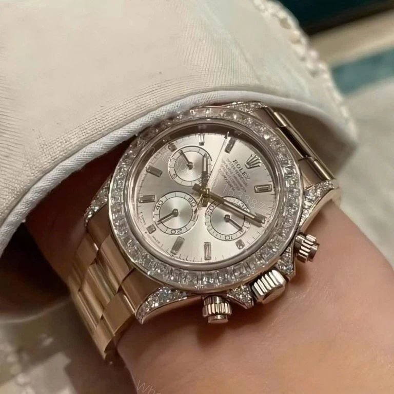 Rolex Daytona 126595TBR 40mm Gold Wrapped & Moissanite Diamonds Super Clone — view 1