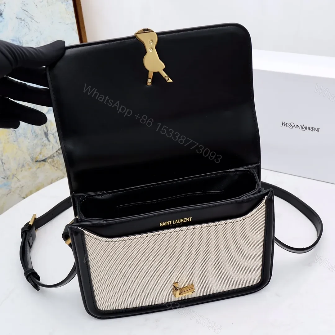 View 7 of SAINT LAURENT Solferino Medium Cotton And Leather Shoulder Bag