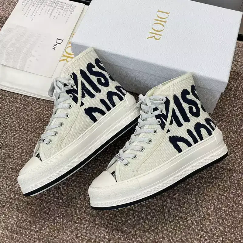 View 2 of WALK’N’DIOR HIGH-TOP PLATFORM SNEAKERS WOMEN MISS DIOR EMBROIDERED WHITE – CD164