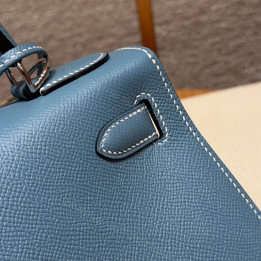 View 21 of 高仿Hermes*Kelly28系列H043130EP7C牛仔藍銀扣牛皮純手工