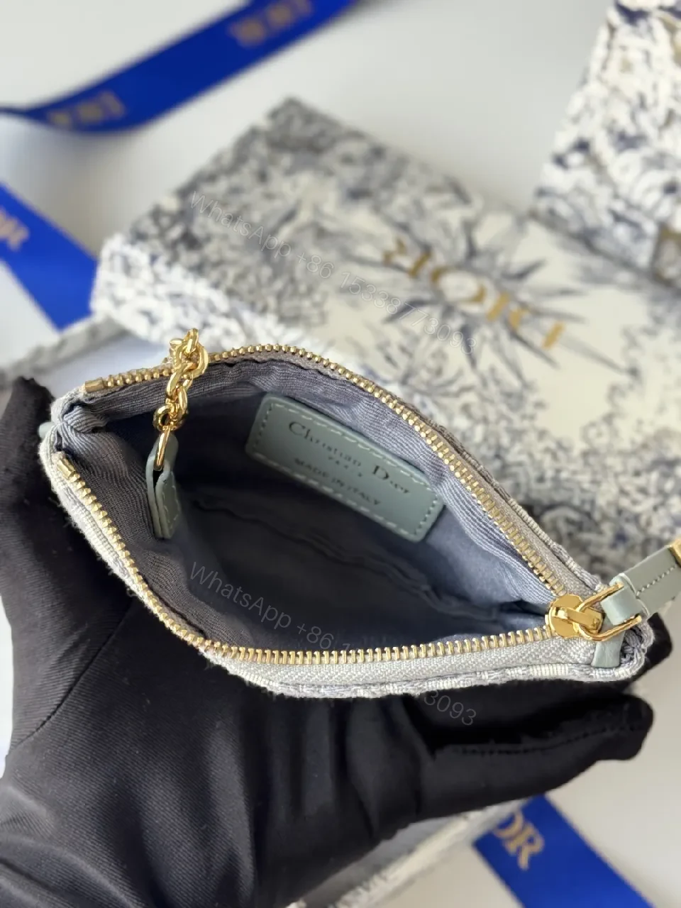 View 4 of Chic Monogram Wallet Set with Travel Pouch