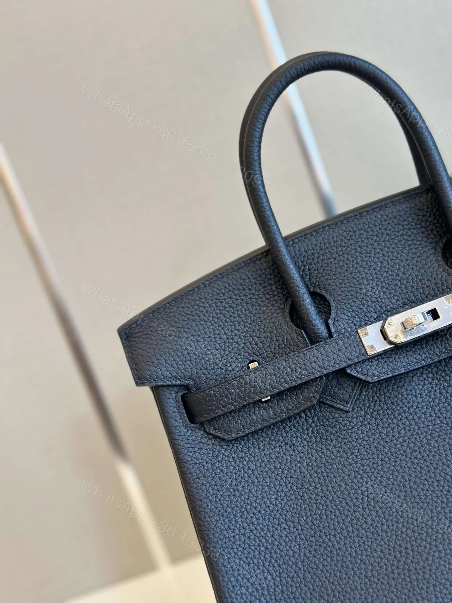 View 5 of Hermes Birkin 30 Dakr Blue Togo Leather Palladium Hardware