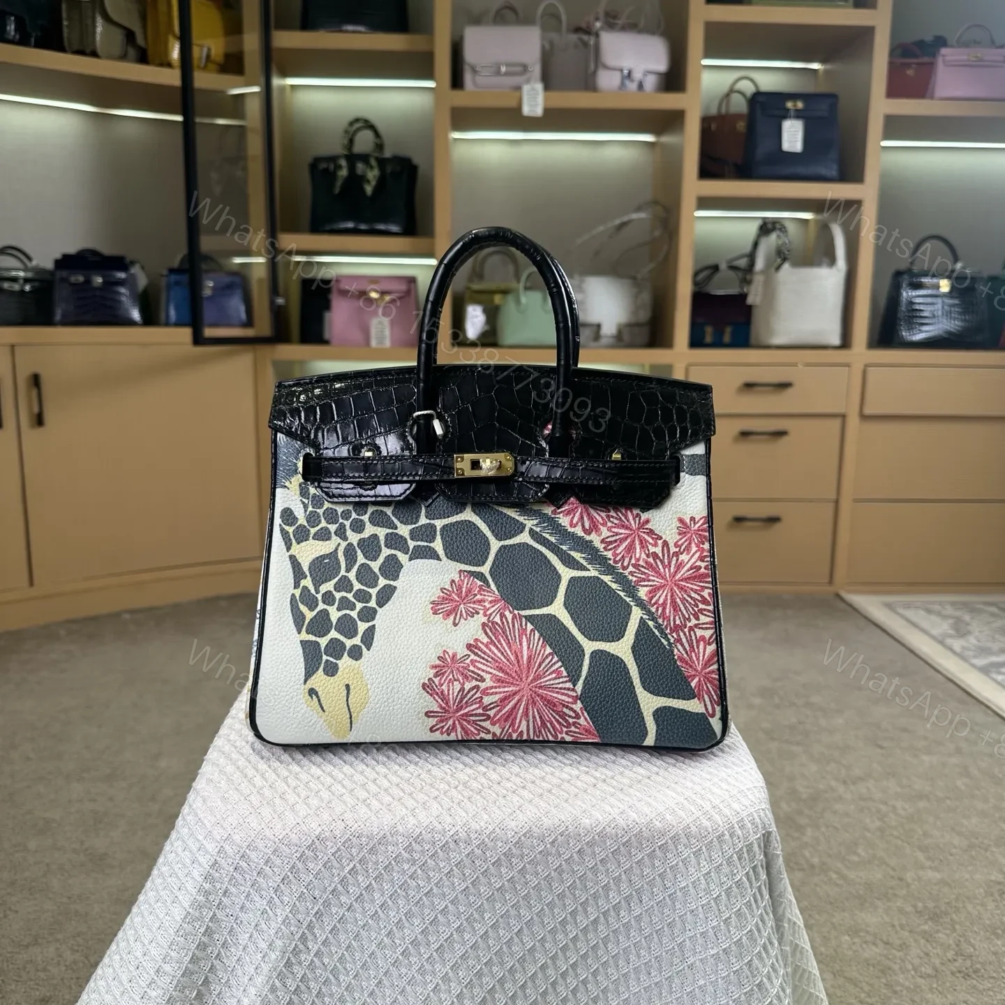 Hermes Touch Birkin 25cm Black Crocodile Leather Gold Hardware — view 1